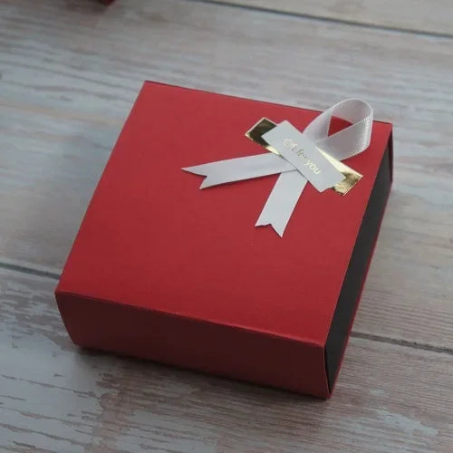 9*9*3.5CM pure red blue color 10 set Chocolate Paper Box as valentine's day Christmas Birthday Party wedding Gifts Packing use