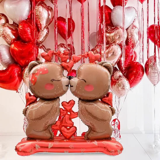 Valentine's Day Kiss Love Bear Aluminum Film Balloon Valentine's Day Proposal Wedding Party Shower Birthday Decoration