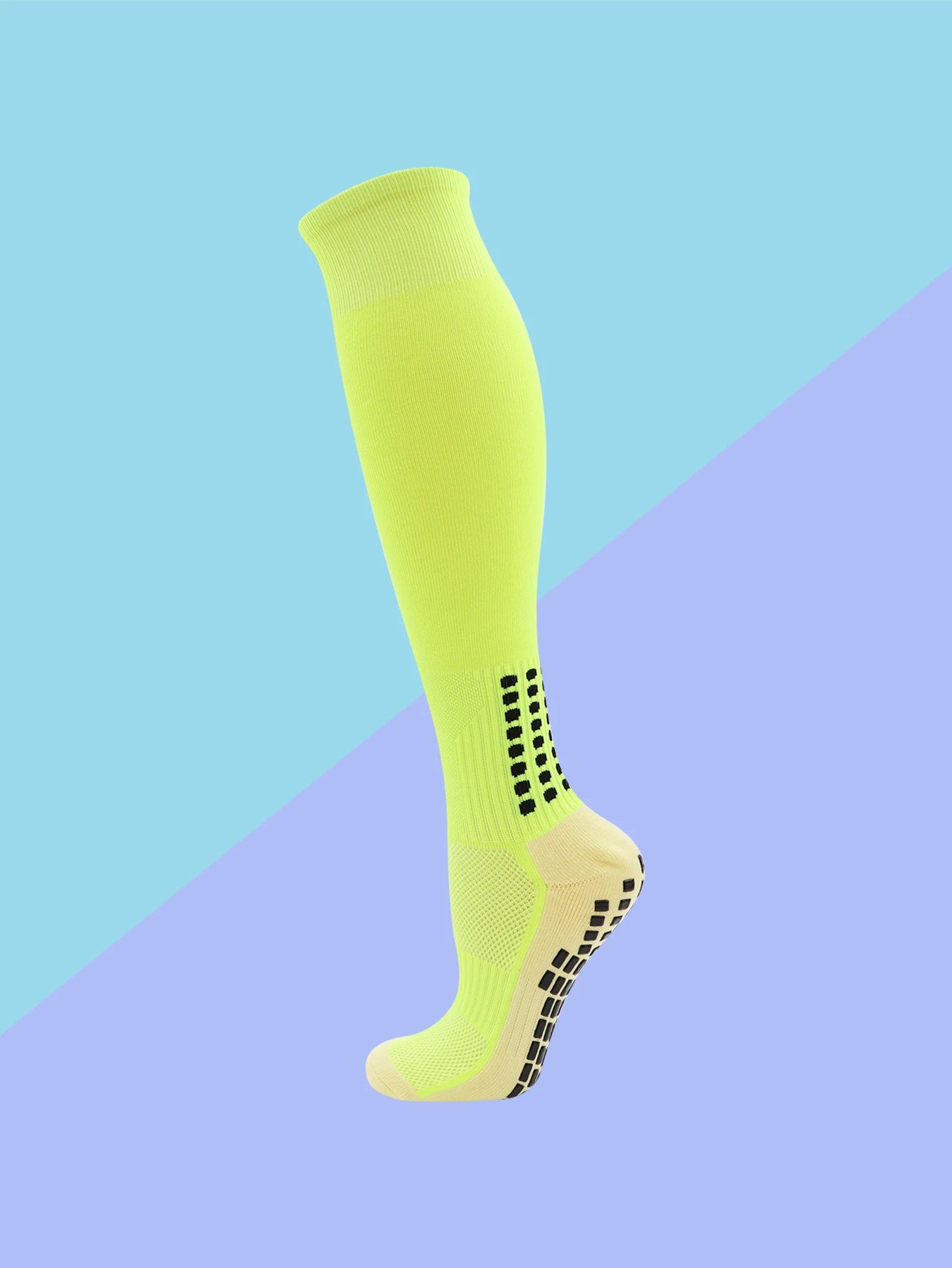 1 Pair Men's Soccer Socks with Grip, Non Slip Anti Slip Athletic Socks with Cushion Pads for Football/Basketball/Hockey