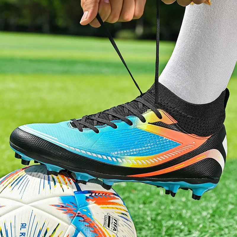 Mens Soccer Shoes TF/FG High Ankle Football Boots Kids Women Outdoor Sports Shoes Multicolor Training Match Athletic Sneakers