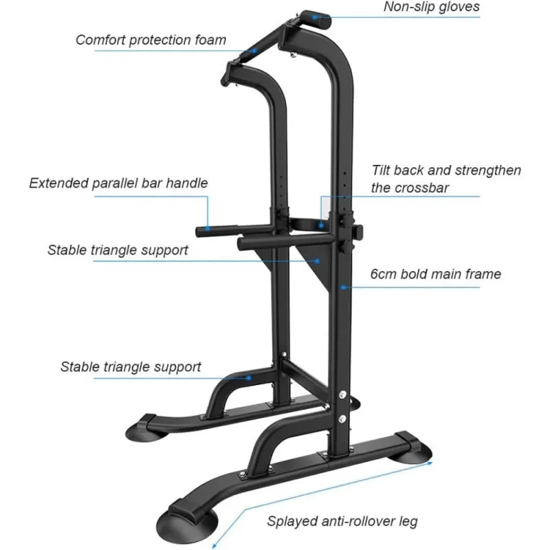 Workout Dip Station Pull Up Bar, Height Adjustable Multi-Function Dip Stand for Home Gym Strength Training Fitness Equipment