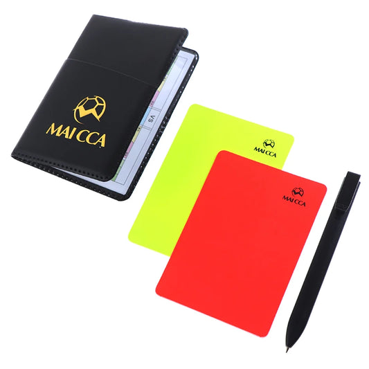 Soccer Referee Red Yellow Card Professional Fair Play Cards Football Linesman Leather Case Bag Set Sports Game Equipment
