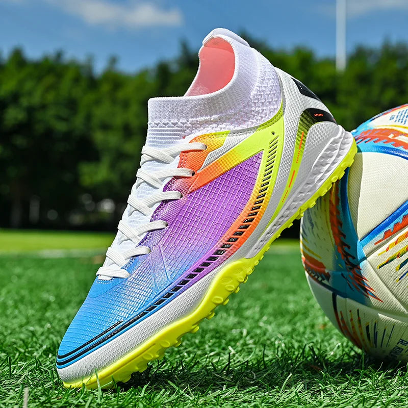 Mens Soccer Shoes TF/FG High Ankle Football Boots Kids Women Outdoor Sports Shoes Multicolor Training Match Athletic Sneakers