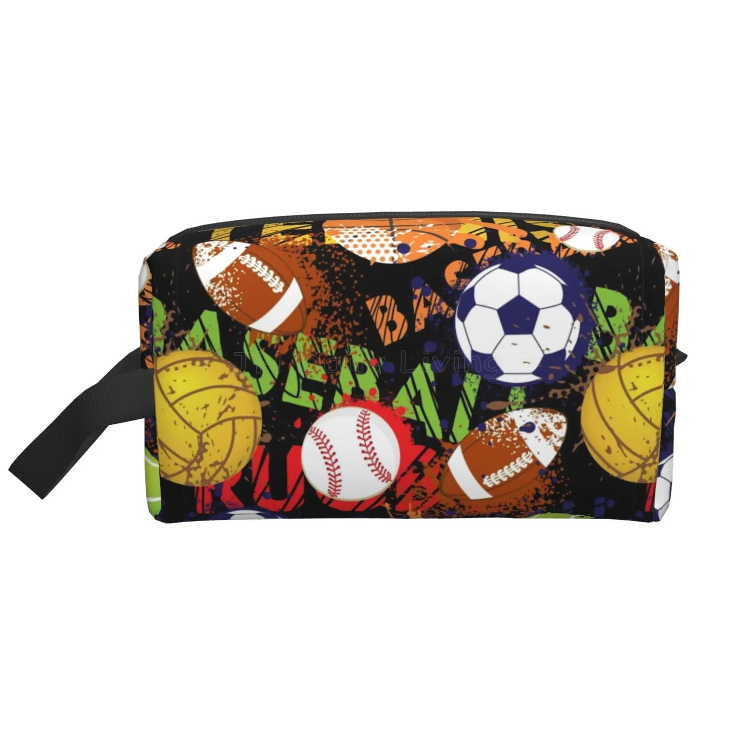 Soccer Football Ball Art Pattern Storage Bags for Men Women Portable Makeup Cosmetic Bag Large Capacity Travel Storage Organizer