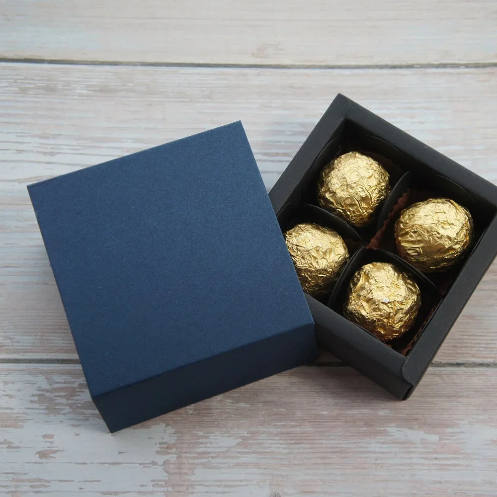 9*9*3.5CM pure red blue color 10 set Chocolate Paper Box as valentine's day Christmas Birthday Party wedding Gifts Packing use