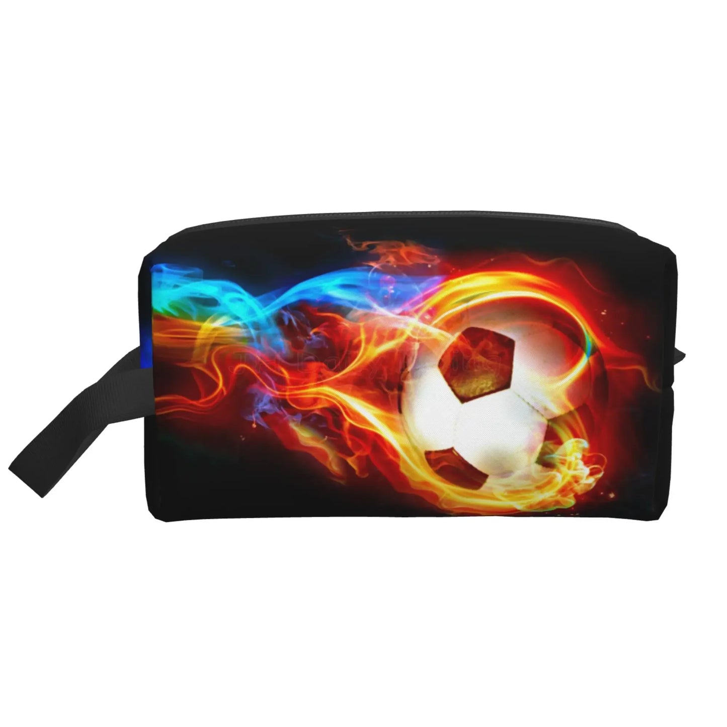 Soccer Football Ball Art Pattern Storage Bags for Men Women Portable Makeup Cosmetic Bag Large Capacity Travel Storage Organizer