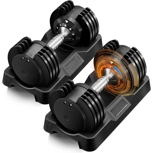 Adjustable Dumbbell Set of 2 Anti-Slip Handle 5 Different Free Weights Per Dumbbell for Men Women Home Workout Gym