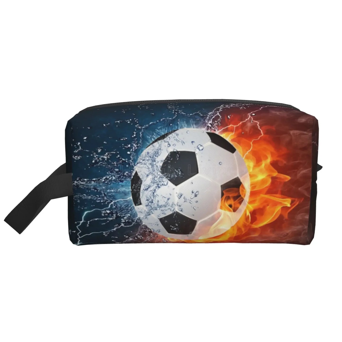 Soccer Football Ball Art Pattern Storage Bags for Men Women Portable Makeup Cosmetic Bag Large Capacity Travel Storage Organizer
