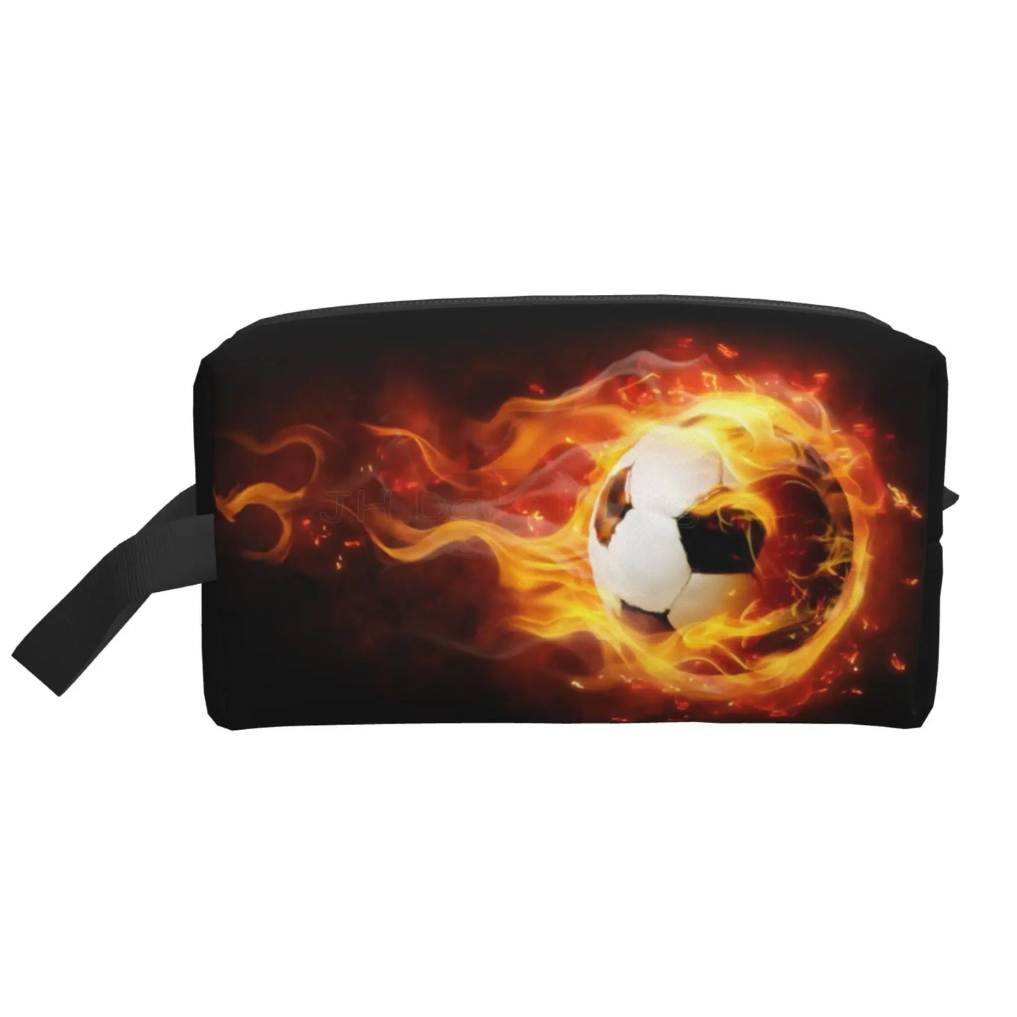 Soccer Football Ball Art Pattern Storage Bags for Men Women Portable Makeup Cosmetic Bag Large Capacity Travel Storage Organizer