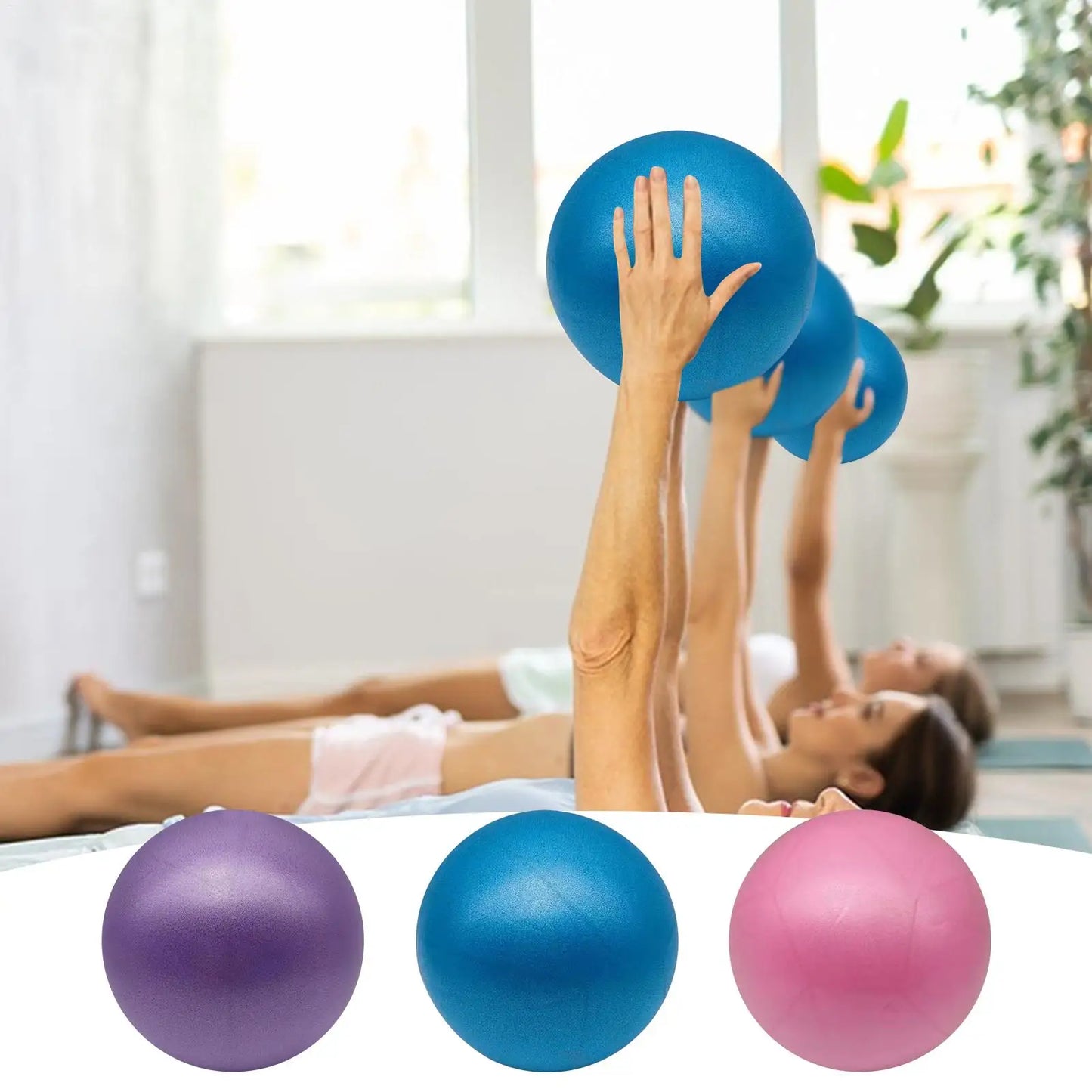 Small Yoga Ball Small Inflatable Gym Ball Yoga Equipment for Thigh Leg Arm Abdomen Butt Belly Training Fitness Rehabilitation