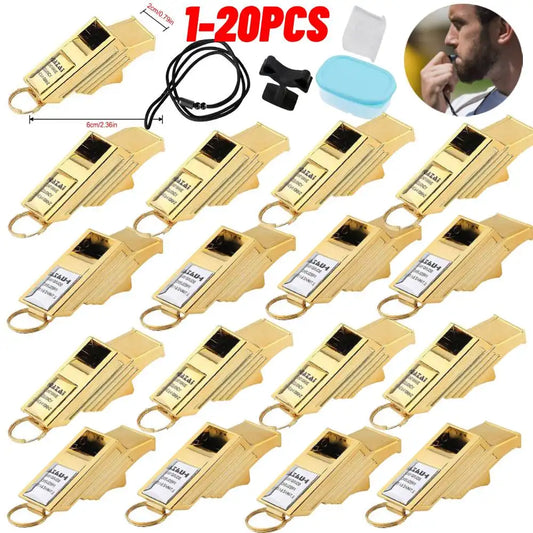 1-20PCS Professional Referee Whistle Soccer Football Training Equipment Sports Teacher Portable Emergency Whistle with Rope