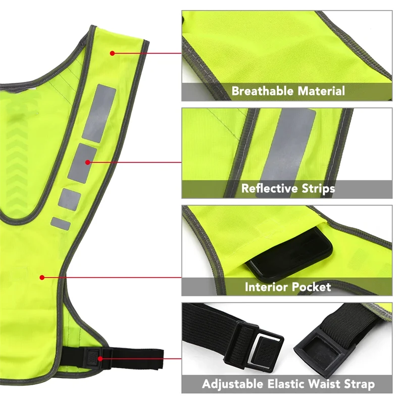 Outdoor Sports Reflective-Cloth Supplies Elastic Vest Night Running Cycling Adjustable Safety-Vest Riding Gear Mesh Tank Tops