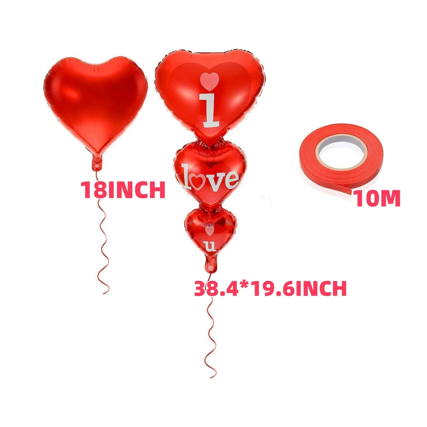 I Love You Balloons Helium Supported Love Balloons - Valentines Day Decorations and Gift Idea for Wedding Birthday Decorations