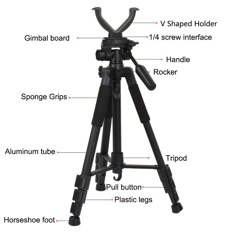 3 Types Outdoor Hunting Shooting Holder Portable Threelegged Bracket Aluminum Telescopic Shooting Head Rack Equipment