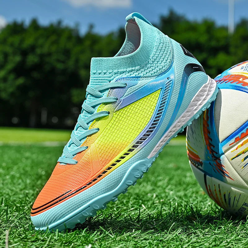 Mens Soccer Shoes TF/FG High Ankle Football Boots Kids Women Outdoor Sports Shoes Multicolor Training Match Athletic Sneakers