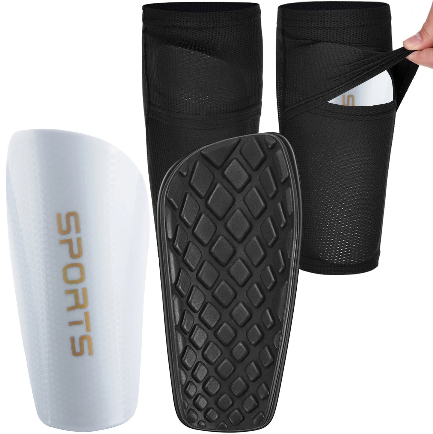 Sanke 1 Pair Soccer Football Shin Guard Teens Socks Pads Professional Shields Legging Shinguards Sleeves Protective Gear