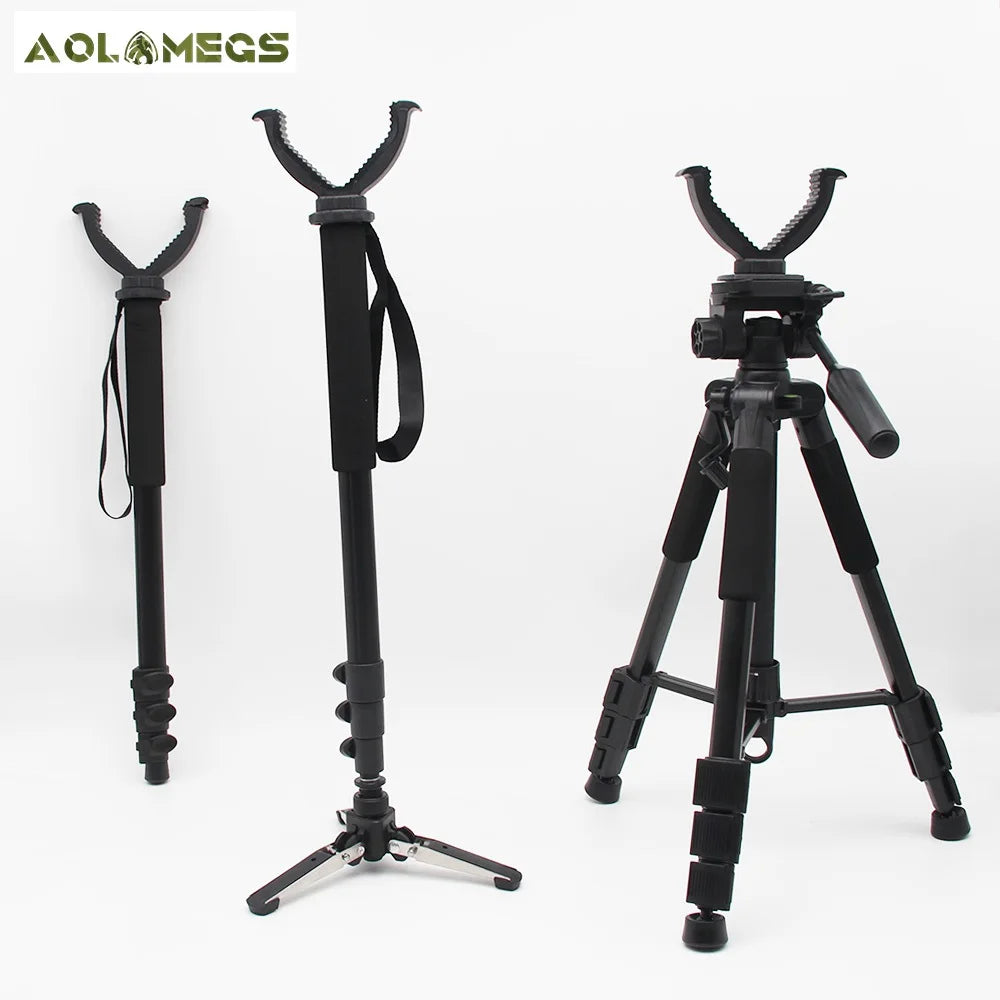 3 Types Outdoor Hunting Shooting Holder Portable Threelegged Bracket Aluminum Telescopic Shooting Head Rack Equipment