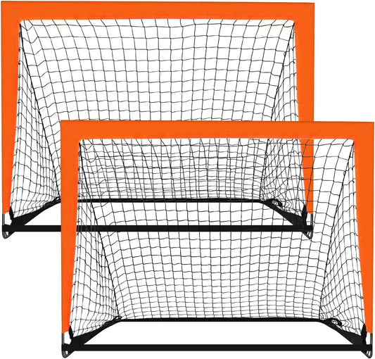 2pcs Portable Soccer Goals for Backyard, Indoor and Outdoor Pop Up Soccer Goals