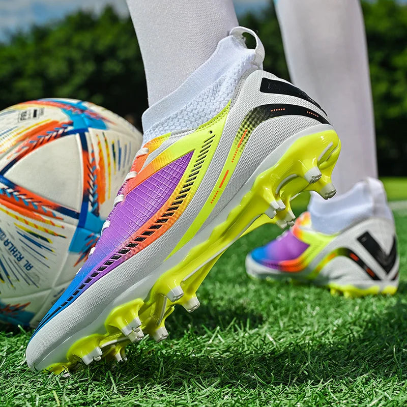 Mens Soccer Shoes TF/FG High Ankle Football Boots Kids Women Outdoor Sports Shoes Multicolor Training Match Athletic Sneakers