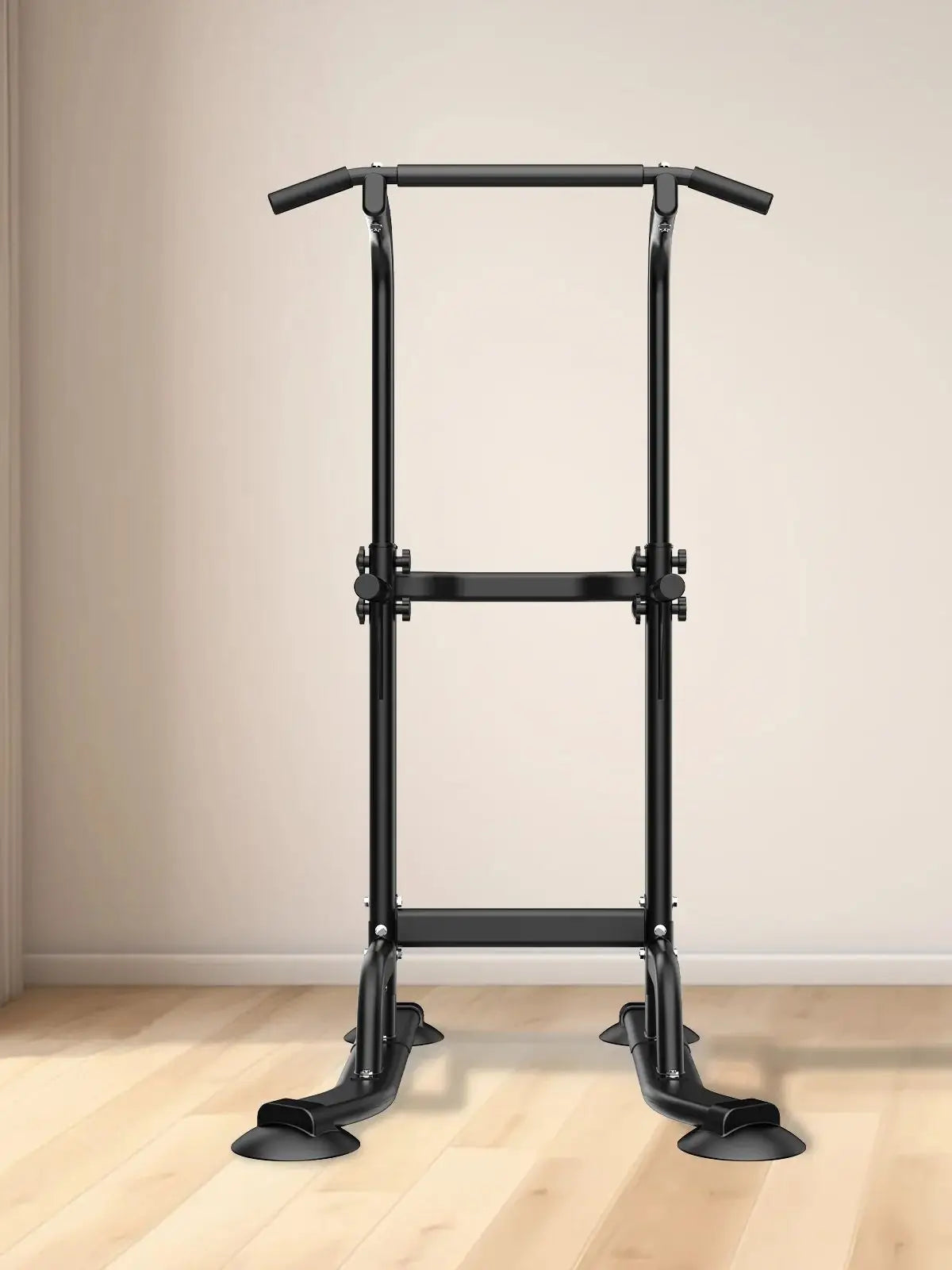 Workout Dip Station Pull Up Bar, Height Adjustable Multi-Function Dip Stand for Home Gym Strength Training Fitness Equipment