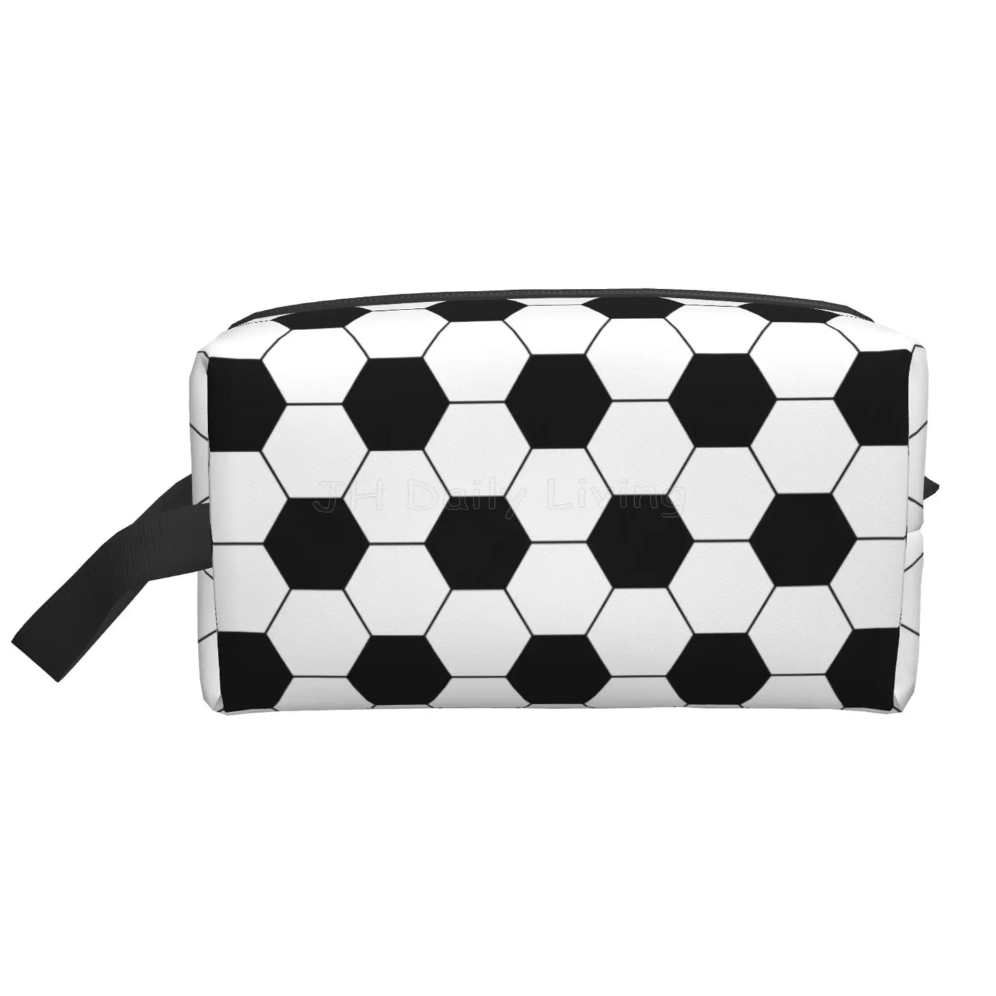 Soccer Football Ball Art Pattern Storage Bags for Men Women Portable Makeup Cosmetic Bag Large Capacity Travel Storage Organizer