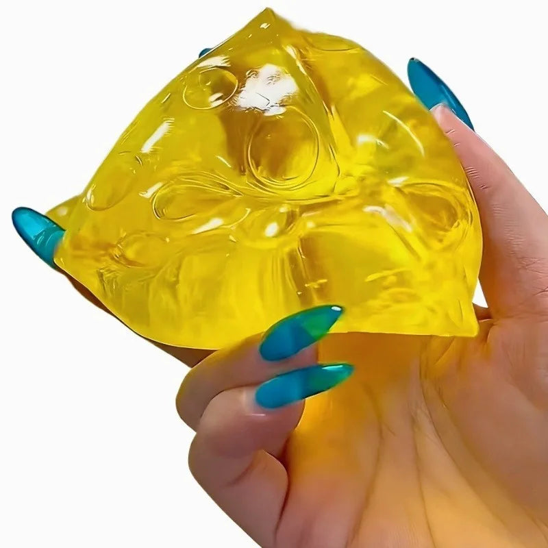 Squishy Honey Cheese Square Squeeze Toys Super Soft Mochi Cheese Fidgets Toys Funny Anti-stress Sensory Toy for Adults Gifts