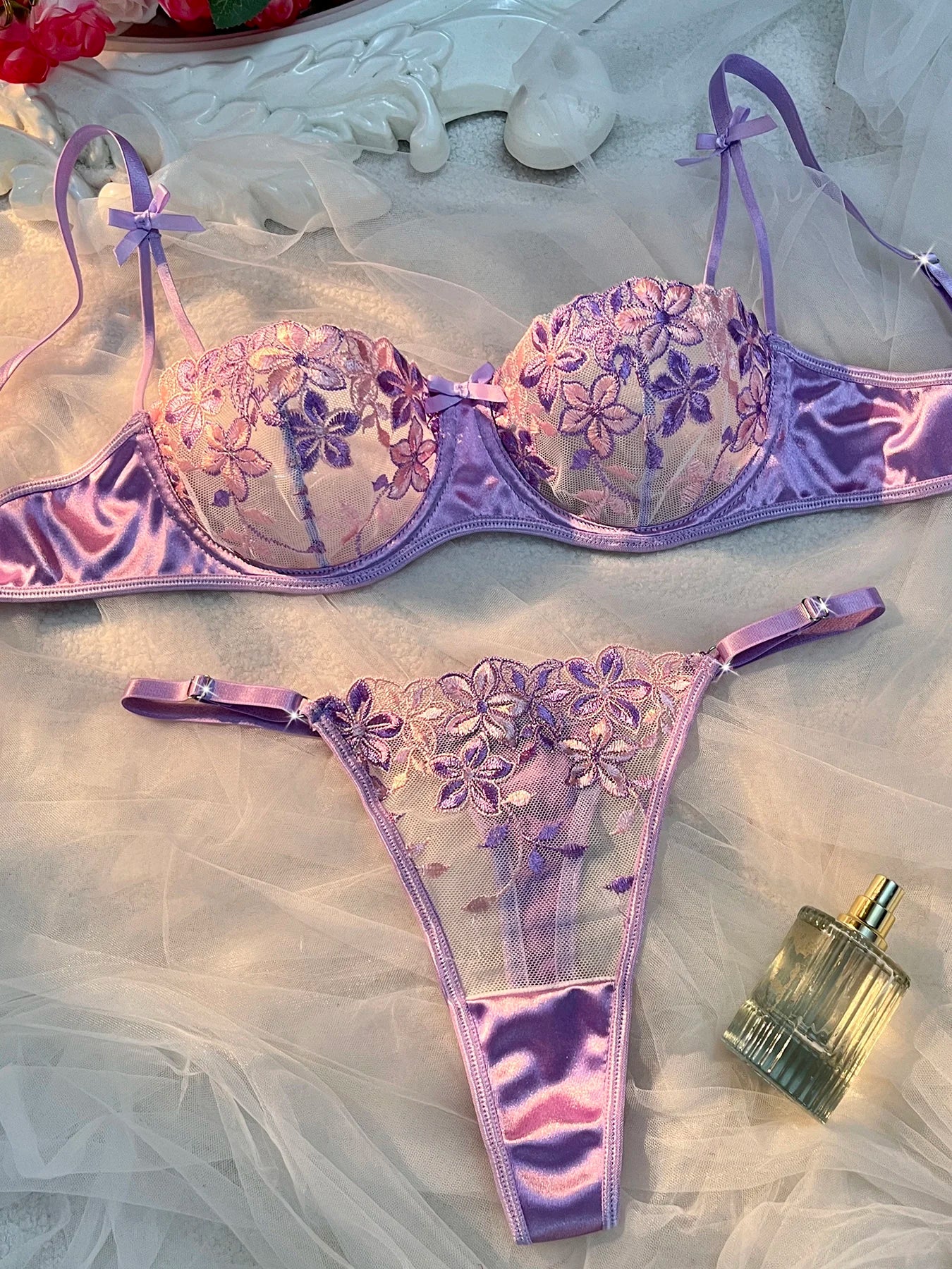 Valentine's Eve Light Purple Danube Group Ladies Sexy Lingerie Bra Women's Suit - the Temptation of a Seductive Night