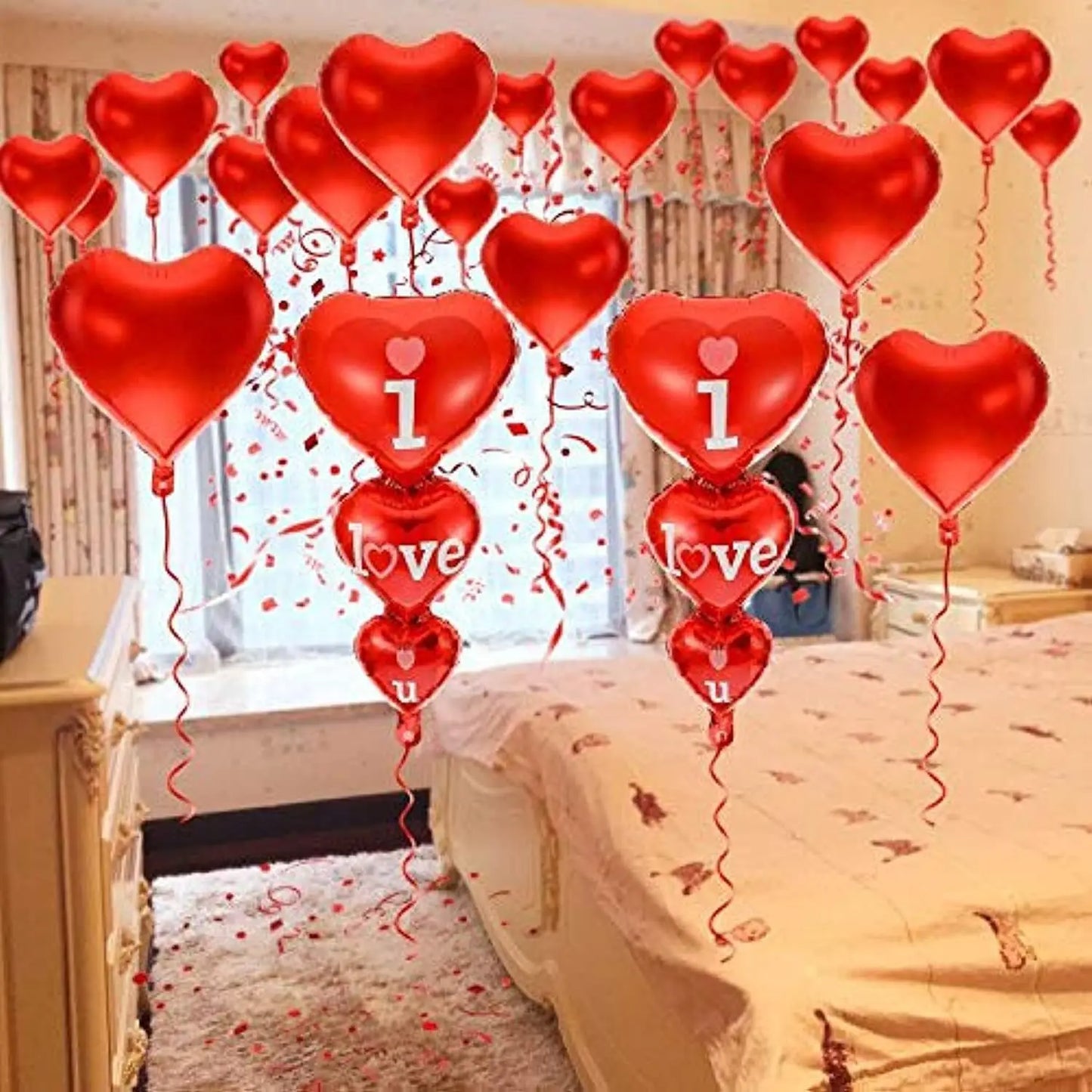 I Love You Balloons Helium Supported Love Balloons - Valentines Day Decorations and Gift Idea for Wedding Birthday Decorations