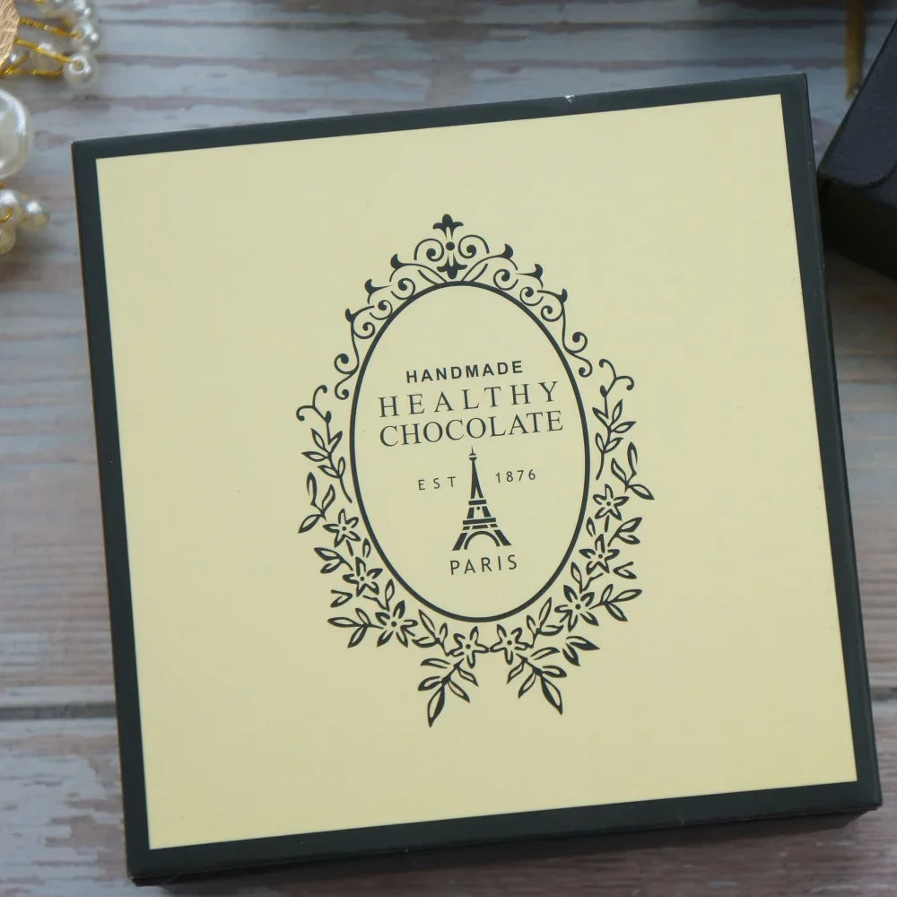 9*9*3.5CM pure red blue color 10 set Chocolate Paper Box as valentine's day Christmas Birthday Party wedding Gifts Packing use