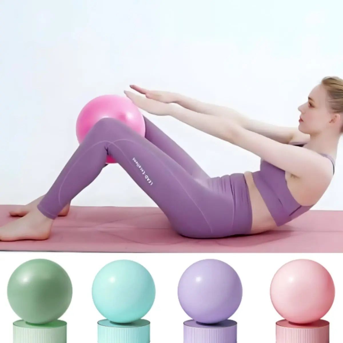 Pilates Ball 9.84-inch Compact Exercise Ball Yoga Bar Core Training Stability Ball (Includes Ball Only; Pump Not Included)