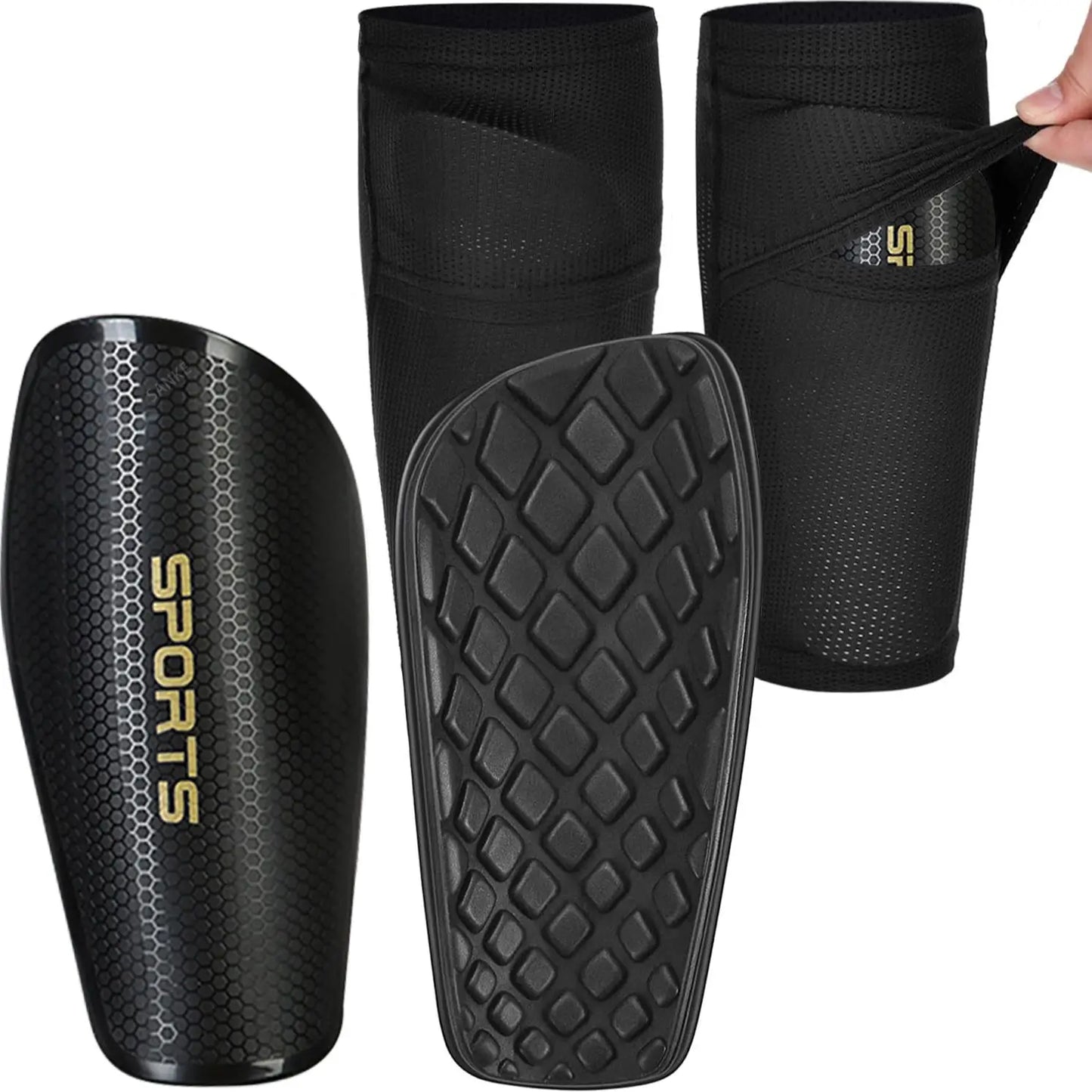 Sanke 1 Pair Soccer Football Shin Guard Teens Socks Pads Professional Shields Legging Shinguards Sleeves Protective Gear